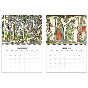 2027 Wall Calendar: Danse Macabre 11" x 17" Dance of Death, Halloween Skeletons Gothic Art image 3