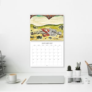 2027 Wall Calendar: Danse Macabre 11" x 17" Dance of Death, Halloween Skeletons Gothic Art image 9