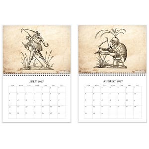 2027 Wall Calendar: 11" x 17" Rabelais Pantagruel Drolatic Dreams Bizarre Surreal Gothic Art immagine 5