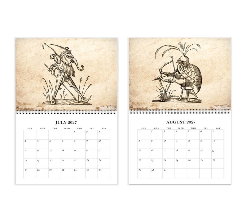 2027 Wall Calendar: 11" x 17" Rabelais Pantagruel Drolatic Dreams Bizarre Surreal Gothic Art immagine 5