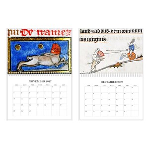 2027 Wall Calendar: Medieval Bunnies of the Apocalypse Murder Rabbits, 11" x 17" when open image 7