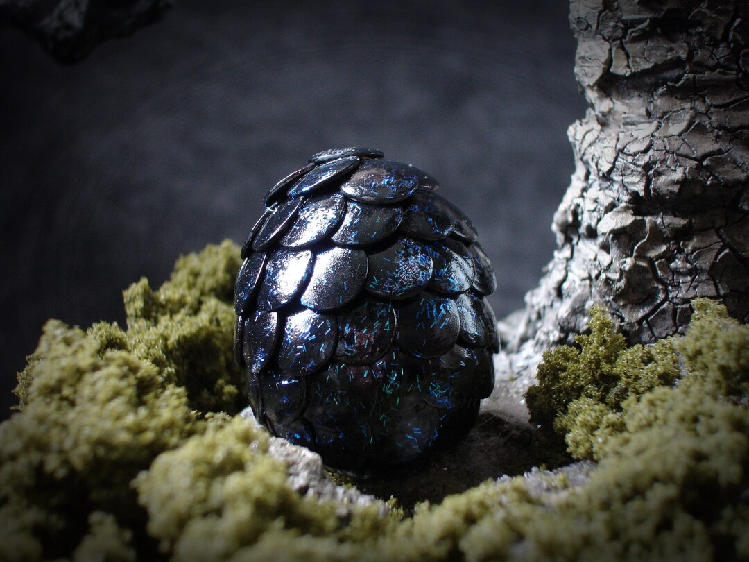 Mini Dragon Egg Black Glitter Thumbtack Dragon Egg Ornament