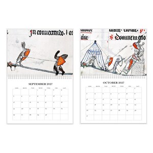 2027 Wall Calendar: Medieval Bunnies of the Apocalypse Murder Rabbits, 11" x 17" when open image 6