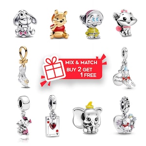 Disney Armbands-Charms-kollektion, Passar Pandora Charm-armband, S925 Stämplade, Karaktärs-Charms Med Stämplar