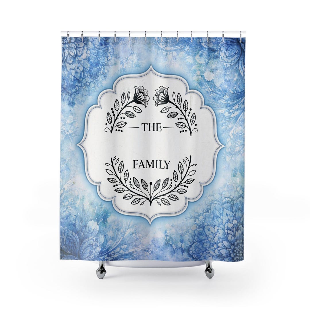Picture of Monogram Initial Shower Curtain | Personalized Bathroom Decor - Etsy