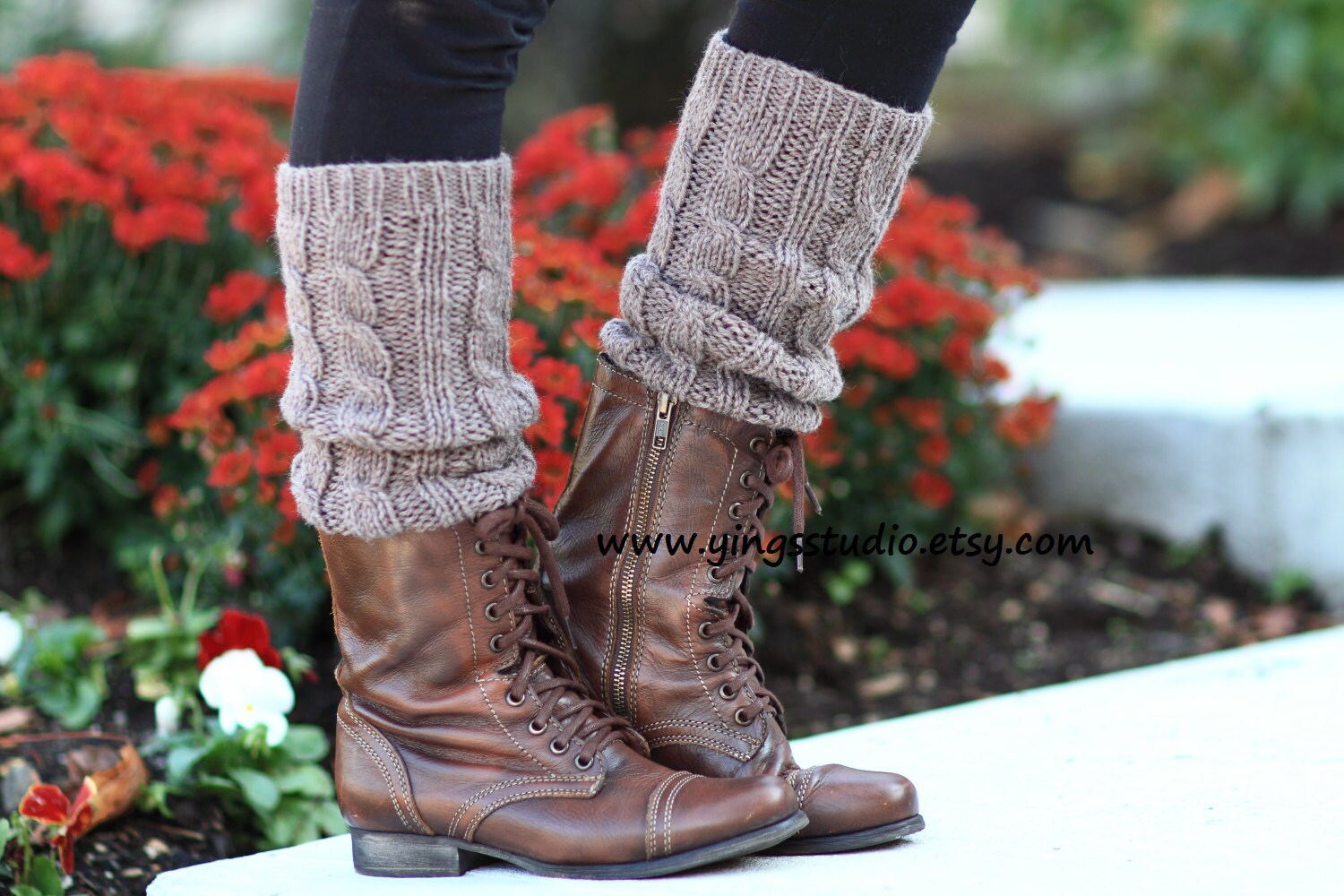 Calentadores - arranque puños calentadores de la pierna de mujer - Cable de punto - tejido a mano - 100% lana - brezo brezo-marrón - invierno accesorios Calentadores - arranque puños calentadores calentadores calentadores de la pierna de mujer - Cable de punto - tejido a mano - 100% lana - brezo brezo-marrón - invierno accesorios 68144c