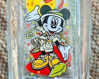 Vintage 2000 Disney Micky Maus Abenteuer Glas Tasse | Sammler Trinkgefäß