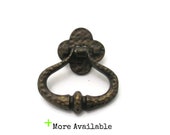 Vintage rustic ring pull with backplate