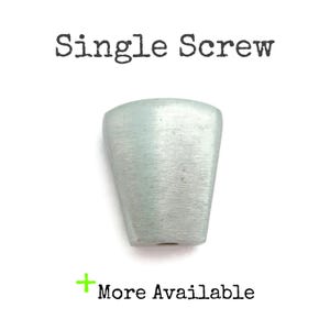 May include: A single silver-colored screw with a pointed tip and a hexagonal head.  The screw is isolated on a white background.  Single Screw. + More Available