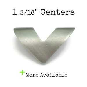 Vintage Chevron Drawer Pull 1 3/16" inch centers MCM - Brushed Silver Color