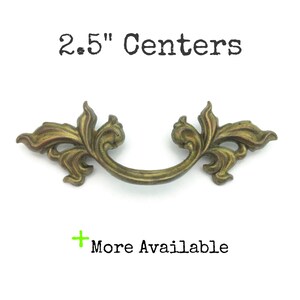 Vintage French Provincial Drawer Pull 2.5" centers - Antique Furniture Handle Brass Tone