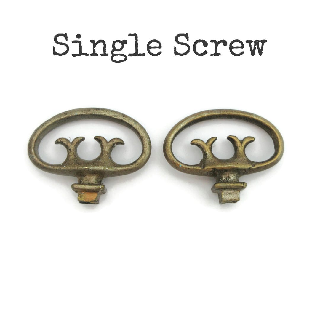 Pair of Vintage Ornate Faux Key Knobs: Brass Tone Drawer Pulls - Etsy