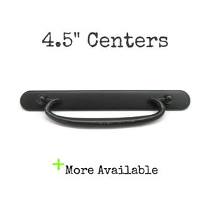 Vintage Drawer Pull 4.5" Centers Black Tone Metal Furniture Handle Swinging Bail