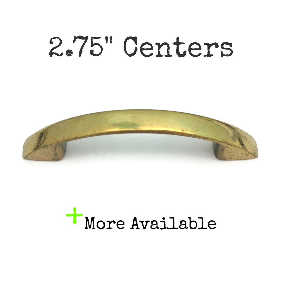 Vintage Drawer Pull 2.75 Center Mid Century Modern Simple Gold Brass ...