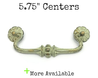 Vintage Drawer Pull 5.75" centers Ornate Bail Handle