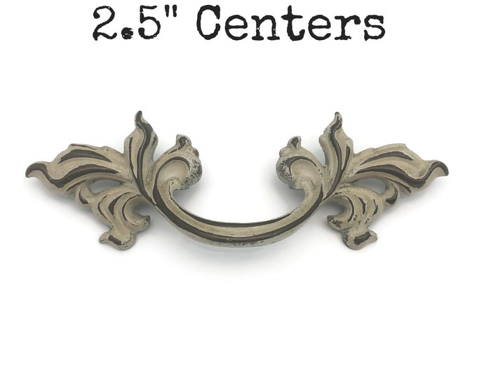 Vintage French Provincial Drawer Pull 2.5 Centers Handle RARE Size for