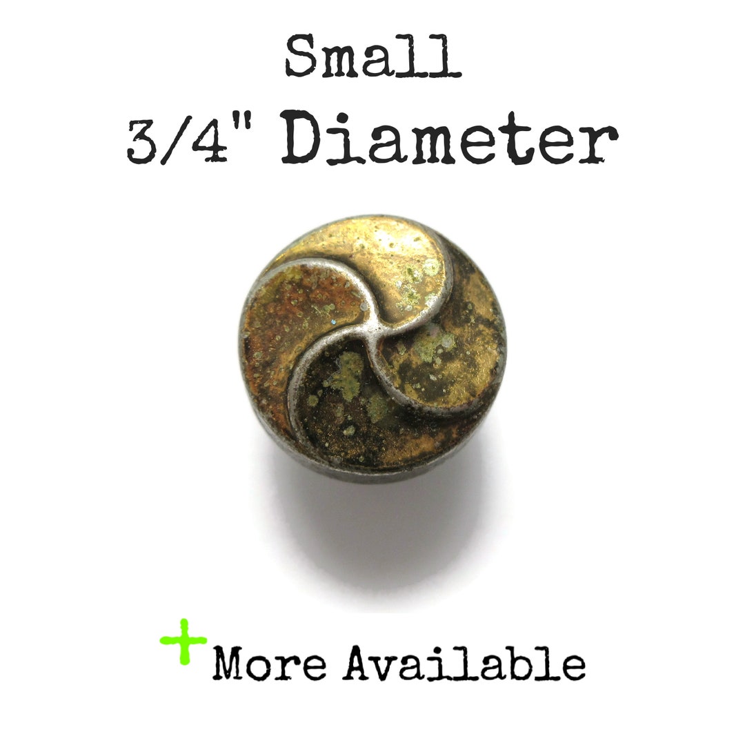 Small Vintage Drawer Knob MCM Swirl Mottled Gold Silver Etsy