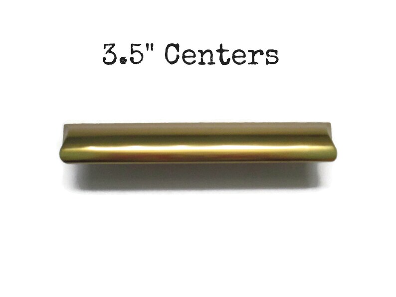Vintage Industrial Bin Pull 3 5 Centers Bright Brass Etsy