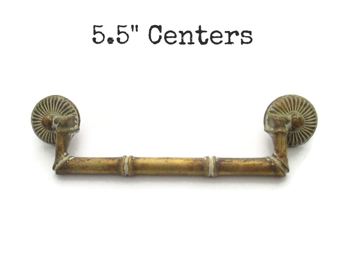 Vintage Drawer Pull 5.5 Centers Faux Bamboo Etsy