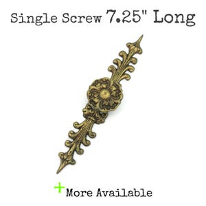 Vintage French Provincial Backplate & Knob Solid Brass drawer pull Cabinet Door Handle Set