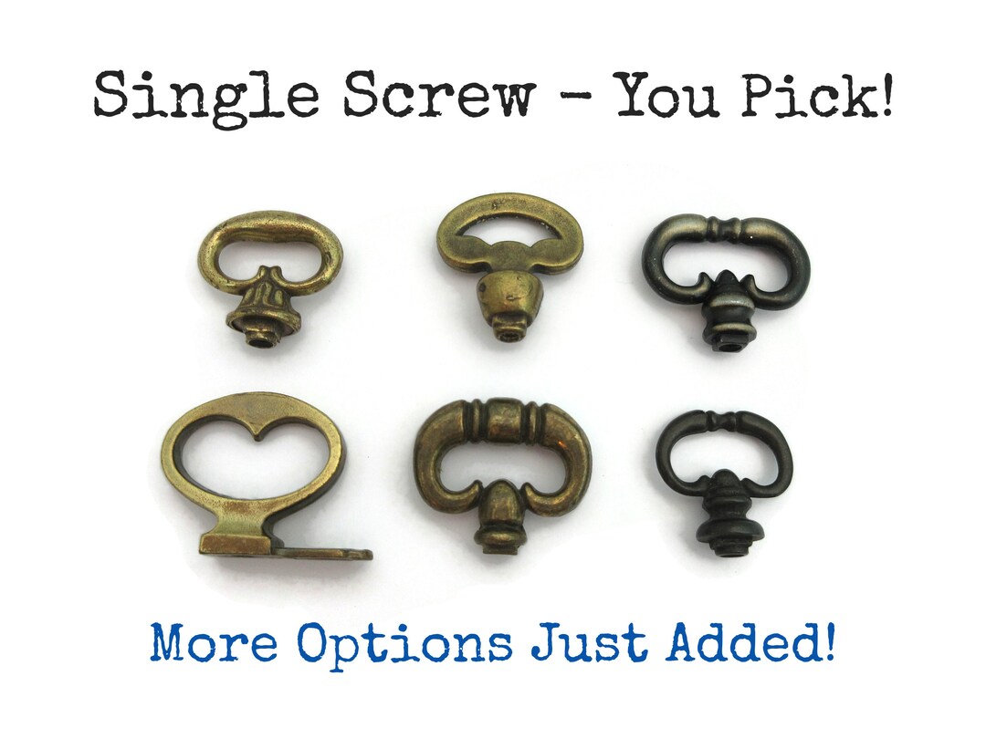 Vintage Faux Mock Key Knob Dark Brass Color Drawer Etsy