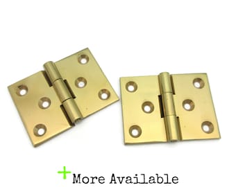 Pairs of Solid Brass Small Vintage Hinges CLEARANCE