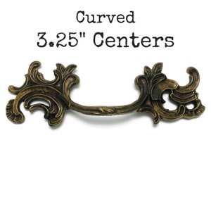 CURVED Vintage French Provincial Drawer Pull 3.25 Centers 10184