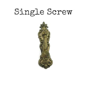 Vintage Drawer Pull Ornate Drop Handle Solid Brass Furniture Hardware