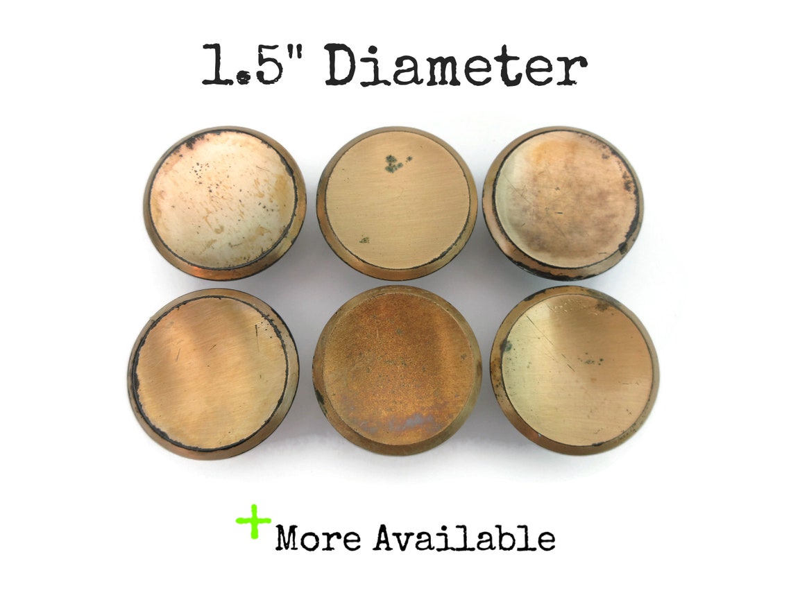 Sets of 6 Vintage Drawer Knobs Concave Round MCM Pale Copper Etsy