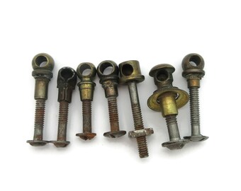 7 Ornate Vintage Bail End Holders for Hepplewhite Lot of Bail Drawer Pulls Parts Only - CLEARANCE