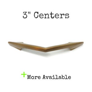 Vintage Chevron Drawer Pull 3" Centers Warm Bronze Copper Tone MCM