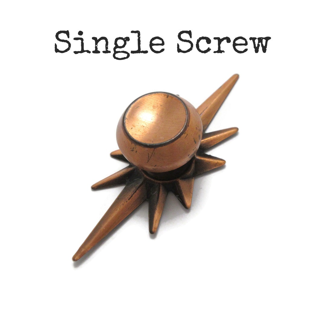 Vintage Copper Atomic Starburst Back Plate and Concave Knob for