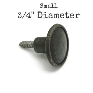 Vintage Drawer Knob: Small Dark Brass Tone Finish, 3/4" Diameter