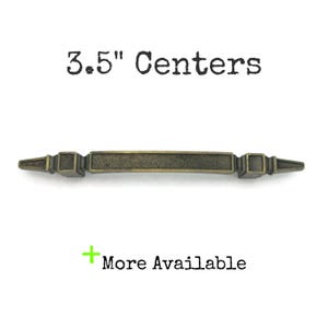 Vintage Drawer Pull 3.5" hole spacing Brass Tone Bar Pull CLEARANCE