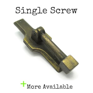 Vintage Drawer Pull: MCM Brass Tone Drop Handle Knob Atomic Single Screw