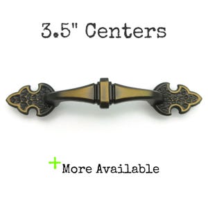 Vintage Drawer Pull 3.5" Centers Furniture Brass Tone Handle NOS