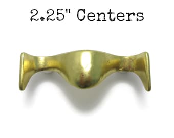 Vintage Drawer Pull Small MCM Brass Atomic Furniture Handle 2.25" Centers