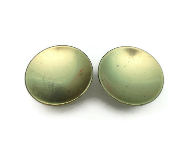 Pairs of Large Vintage Drawer Knobs Concave Round MCM Worn Etsy