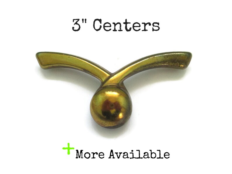 3 centers Vintage Drawer Pull Mid Century Modern