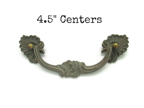 Vintage Brass Drawer Pull 4 1 2 Inch Centers Sale Etsy