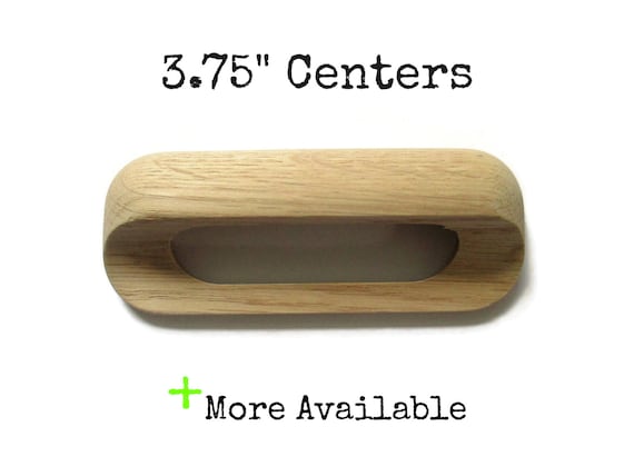 Drawer Pull 3 75 Centers Unfinished Oak Wood Brass Screw Etsy