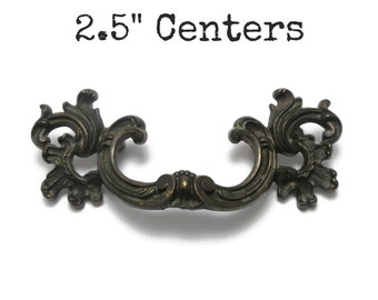 Vintage French Provincial Drawer Pull 2.5" centers Ornate Handle KBC K10044