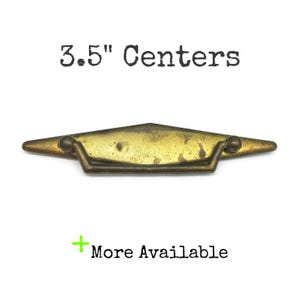 Vintage Drawer Pull 3.5" centers MCM Brass Tone Bail Diamond Atomic Handle