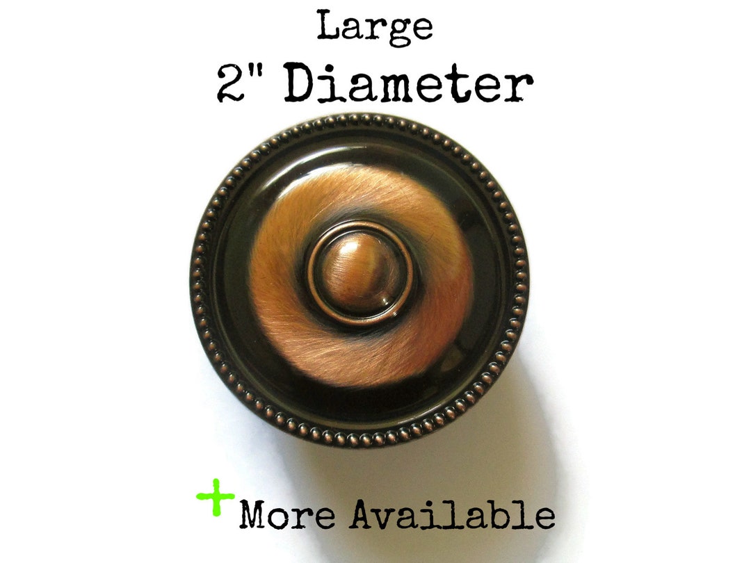 Large Vintage Drawer Knob 2 Diameter New Old Stock Antique Copper