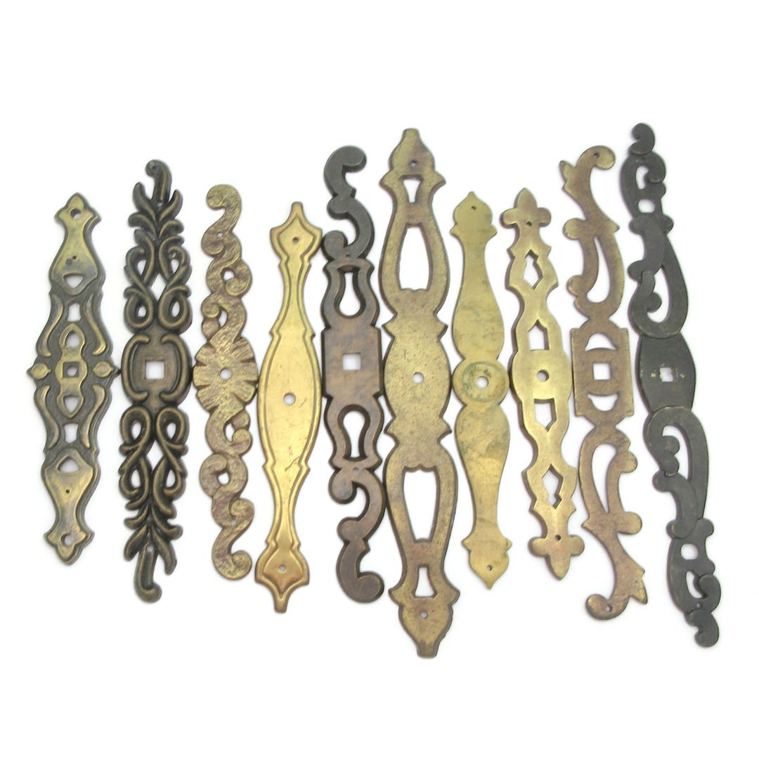 Table Backplate Lot of 10 Different Long Vintage Backplates Only Furniture and Cabinet ...