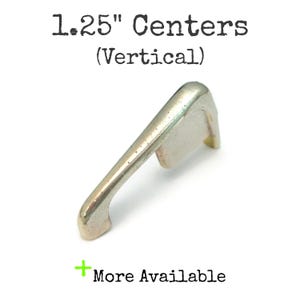 Vintage MCM Drawer Pull Vertical 1.25" Centers Johnson Carper Silver Tone Handle Lip 19278