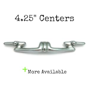 Vintage MCM Art Deco Drawer Pull 4.25" Centers Chrome Atomic Handle