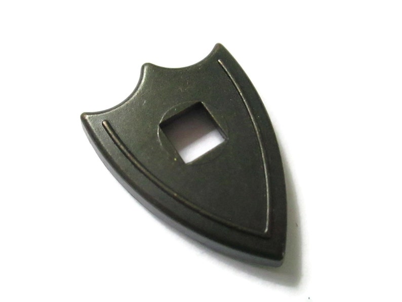 Small furniture Part Shield Shaped Small Escutcheons Cabinet Door Hardware Vintage Backplate Key Hole Cover Dark Antique Brass