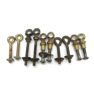 Lot of 10 (5 pairs) Vintage Bail End Holders for Drawer Pulls - Parts Only