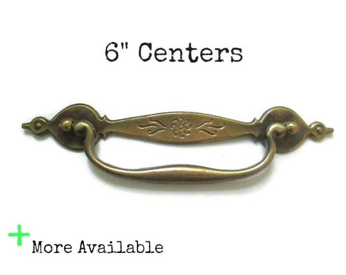 Vintage Drawer Pulls 6 Centers RARE SIZE Brass More Available Keeler Brass Co. N 8004 Etsy
